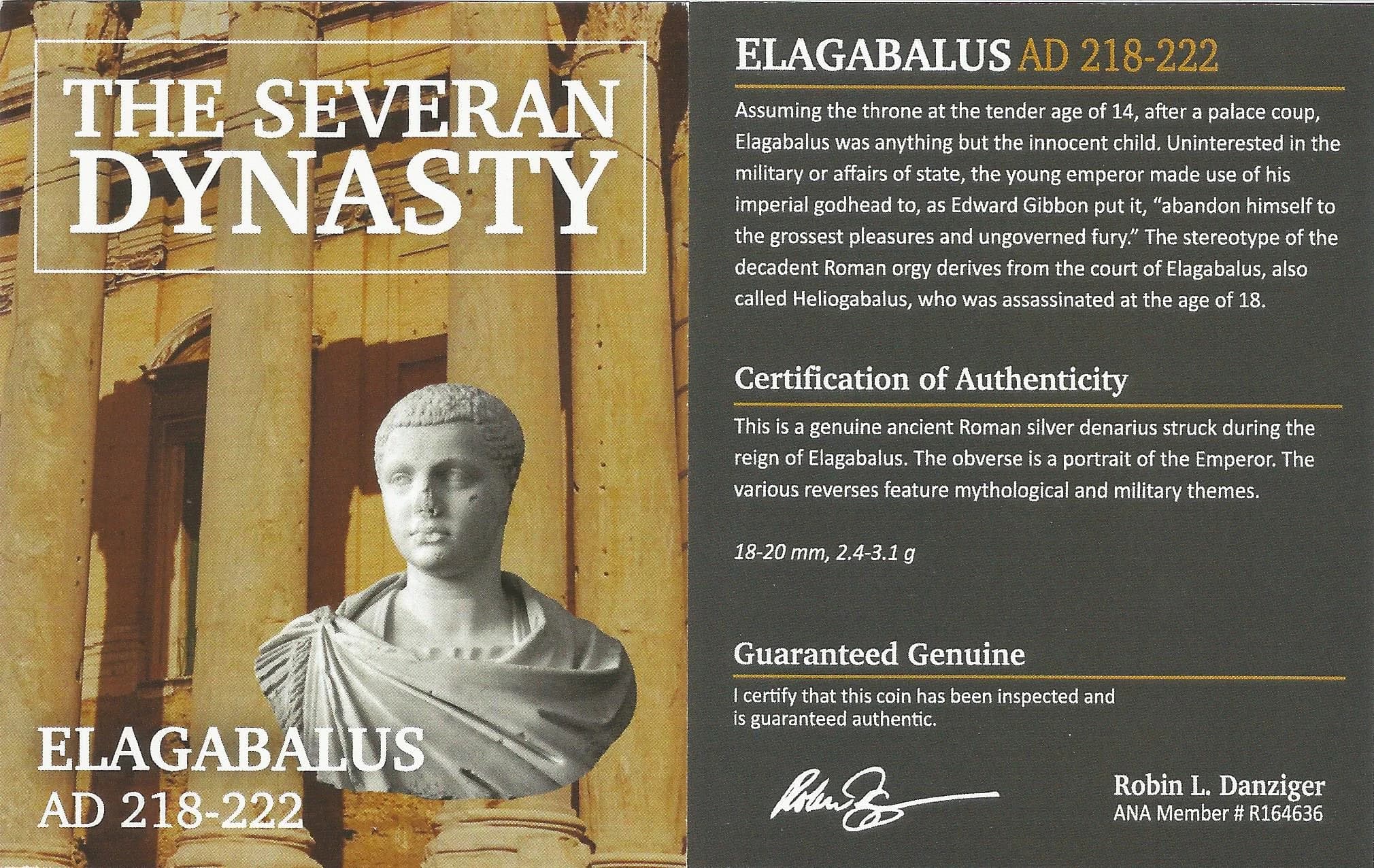 NGC-Certified Roman Coin: Elagabalus, Denarius, Grade F - Image 3