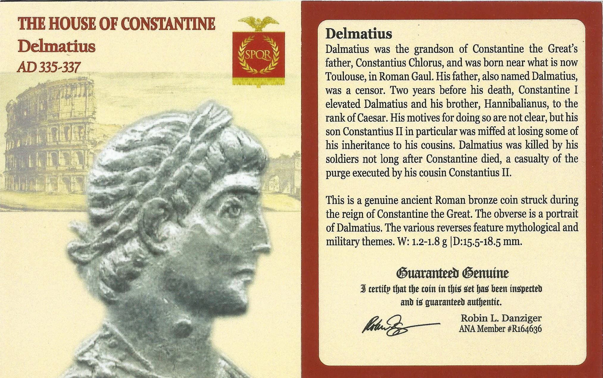 NGC-Certified Roman Coin: Delmatius, AE3/4, Grade F - Image 4