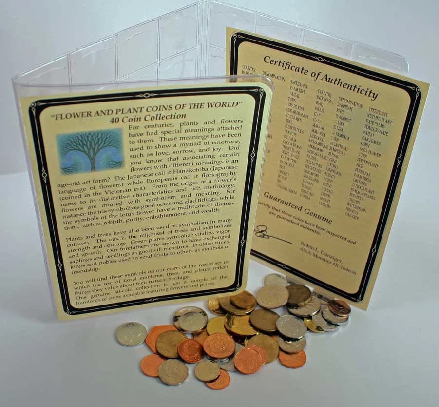Flowers And Plant Coins: A Set of 40 From around the World (VF-U) - Image 2