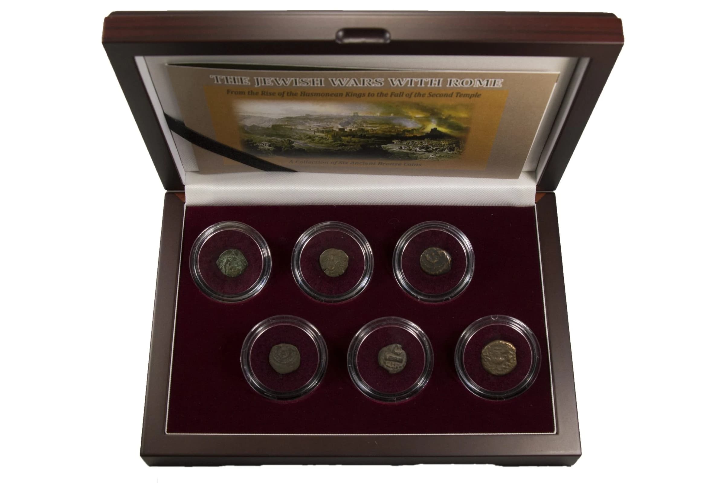 The Jewish Wars with Rome: A Box of 6 Ancient Bronze Roman and Judaean Coins (Six-Coin Box) - Image 3