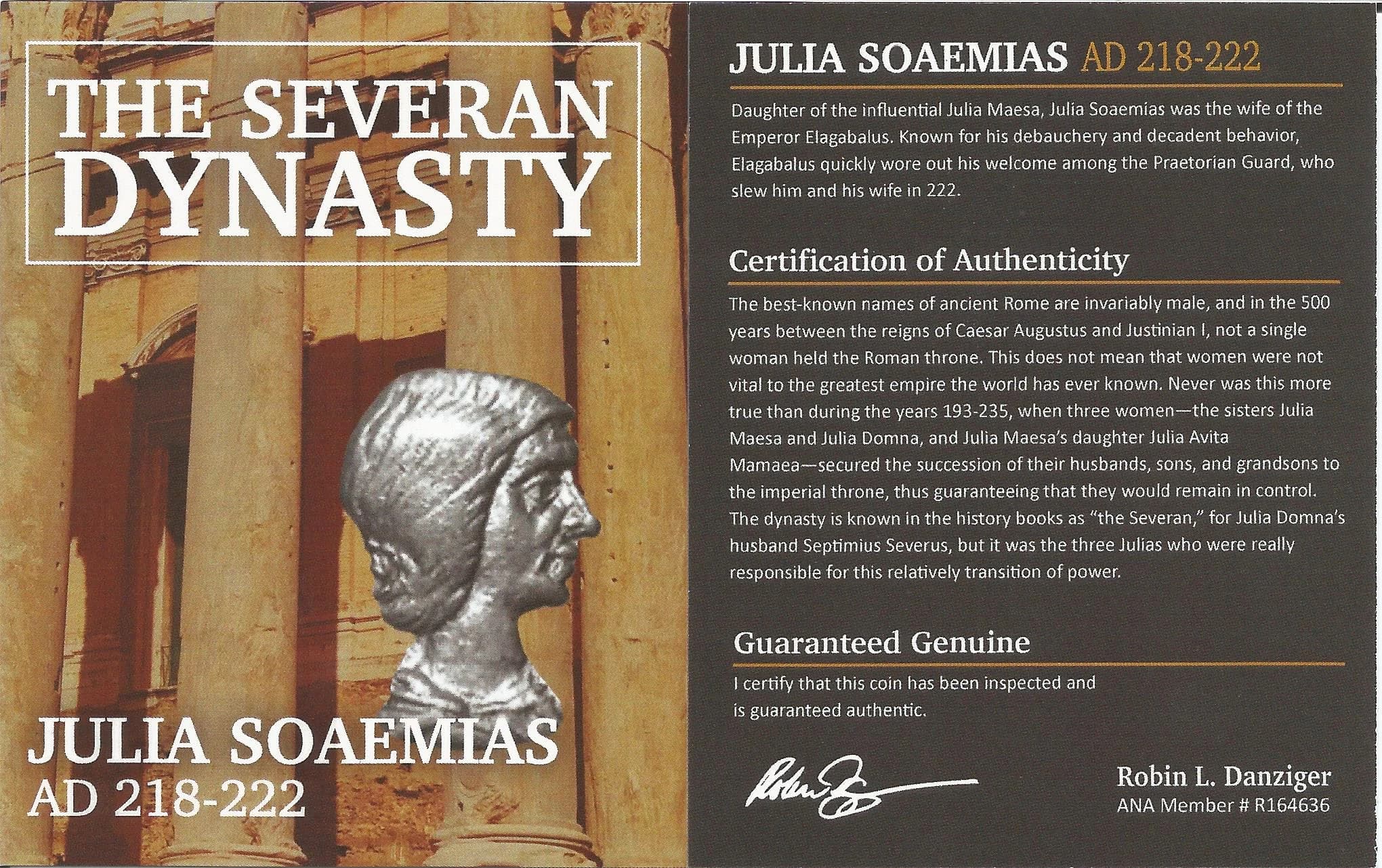 NGC-Certified Roman Coin: Julia Soaemias, Denarius, Grade F - Image 5