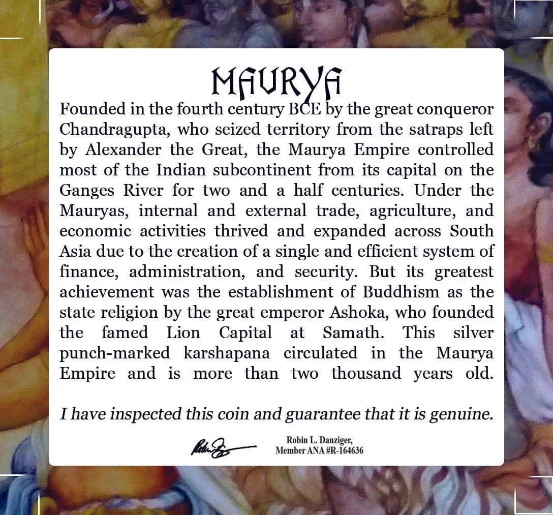 Mauryan Empire: Silver Punch Mark Coin of Ancient India (budget box) - Image 5