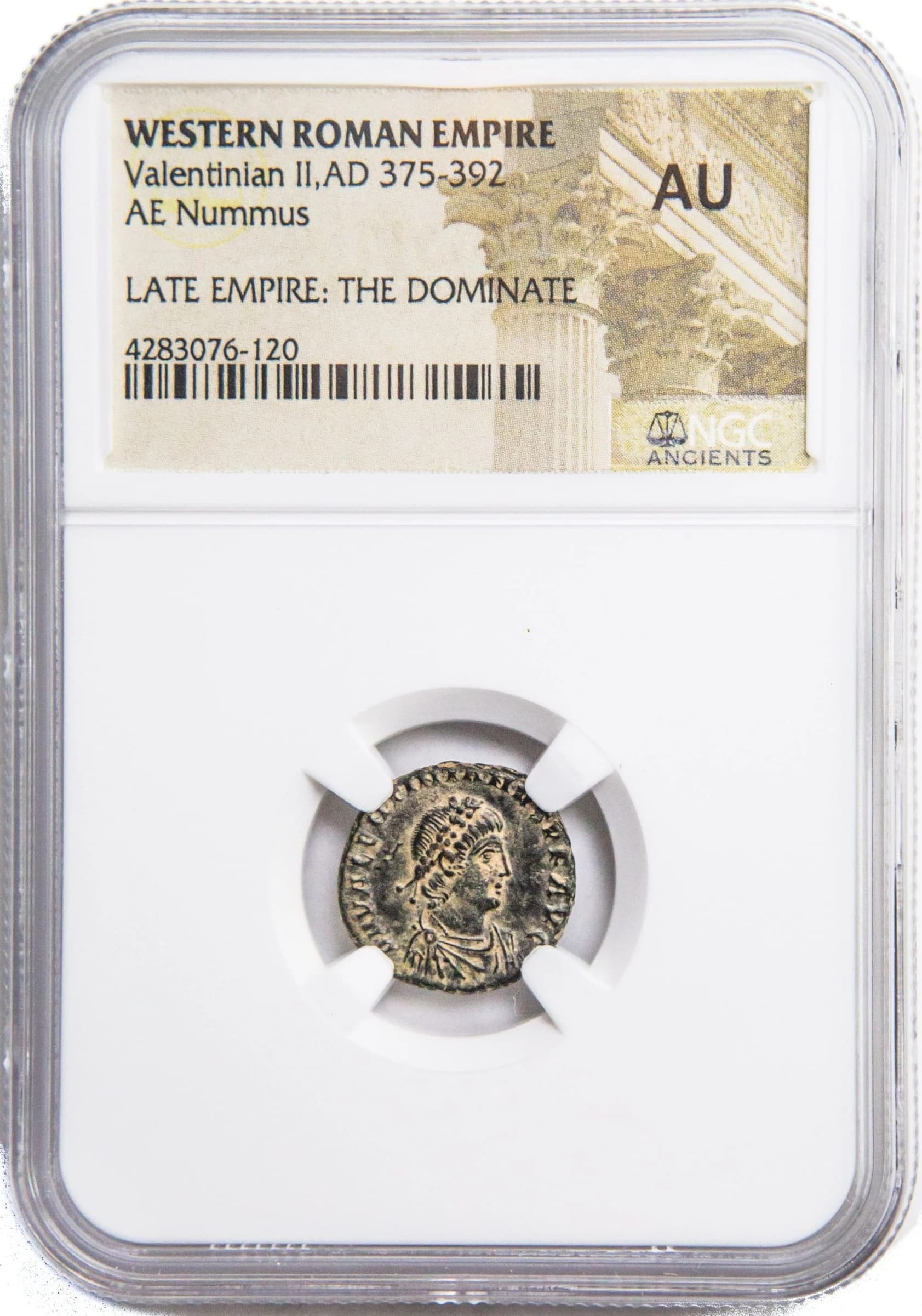 NGC-Certified Roman Coin: VALENTINIAN2ND(AE4), Grade AU - Image 2