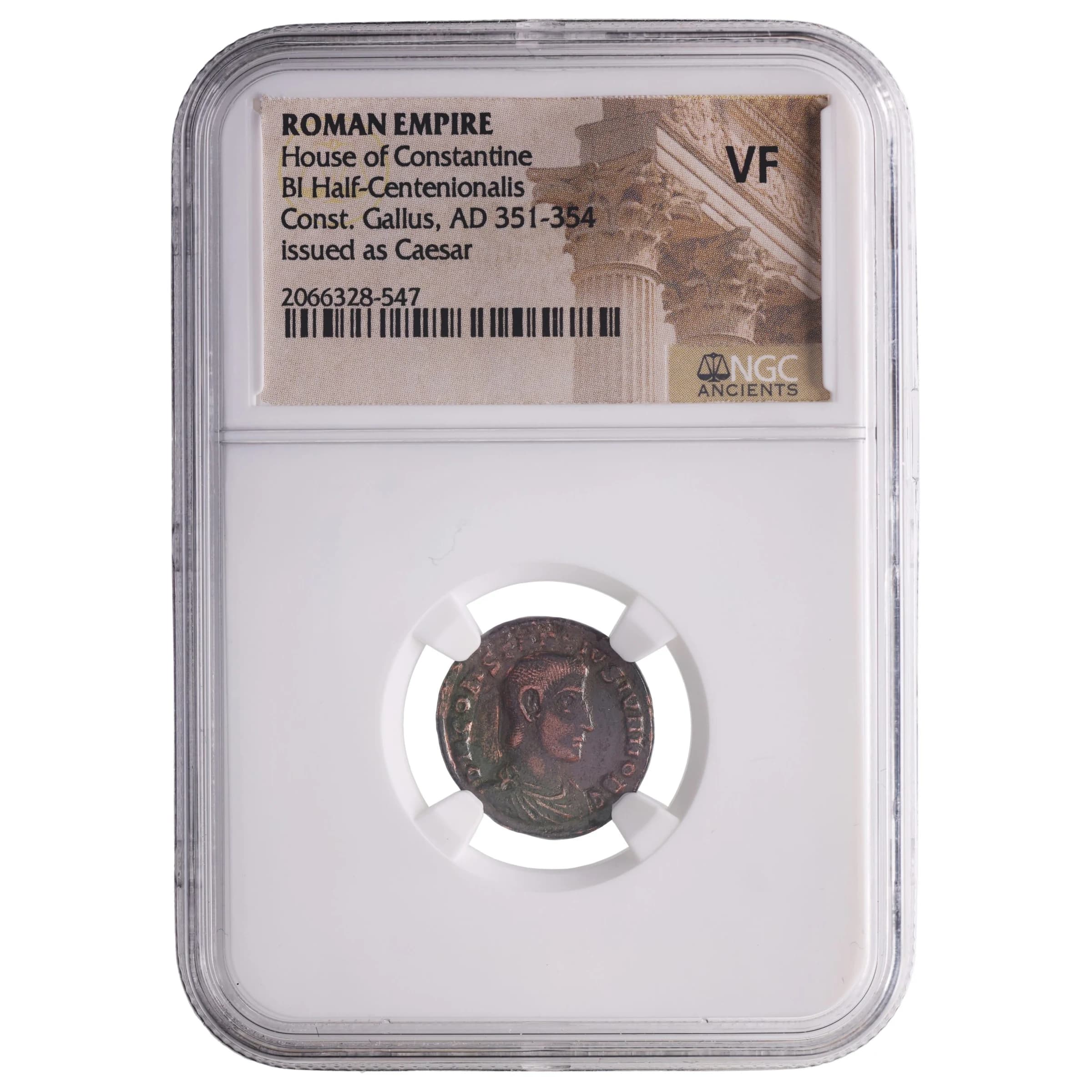 NGC-Certified Roman Coin: CONSTANGALL(AE2/3), Grade VF - Image 2