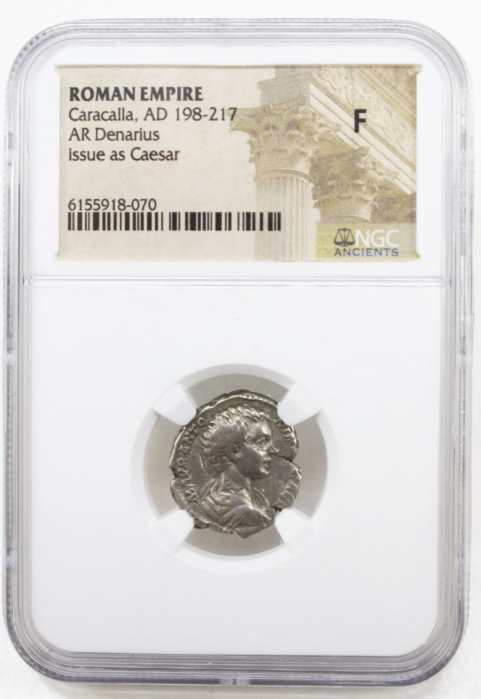 NGC-Certified Roman Coin: Caracalla, Denarius, Grade F - Image 2