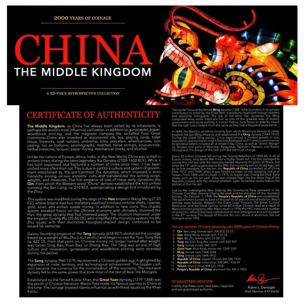 China: The Middle Kingdom. A 12-Piece Retrospective Collection (Twelve-Coin Boxed Set) - Image 3