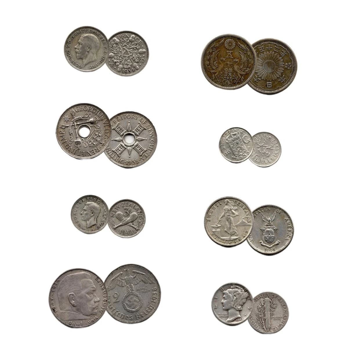 World War II: A Set of Eight Silver Coins - Image 2