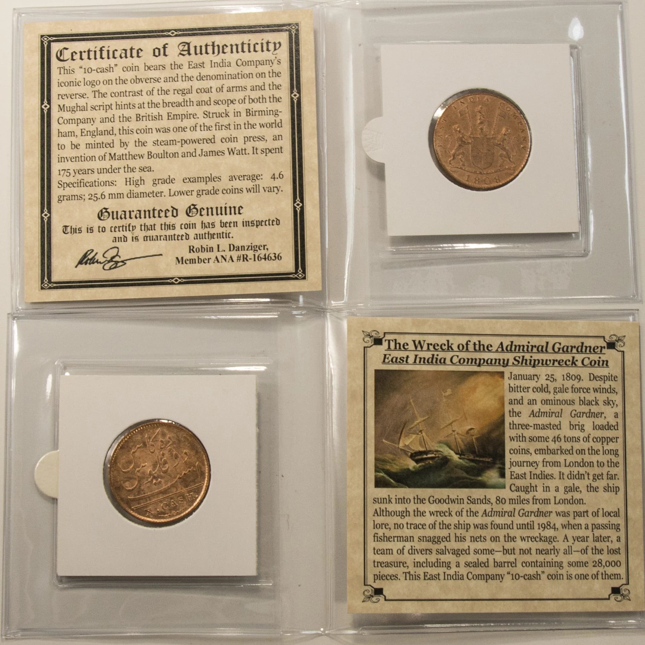 Admiral Gardner Shipwreck Treasure Coin (Mini Album)(HG) - Image 2