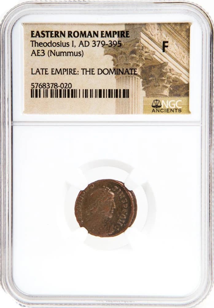 NGC-Certified Roman Coin: THEODOSIUS1ST(AE3), Grade F - Image 2