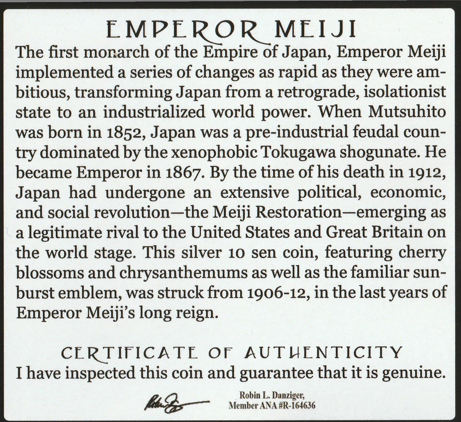 Japan: Emperor Meiji (One-Coin Box) - Image 4