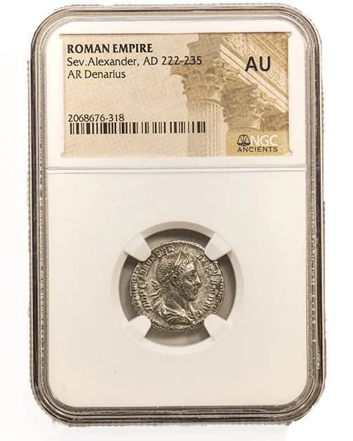 NGC-Certified Roman Coin: Severus Alexander, Denarius, Grade AU - Image 2