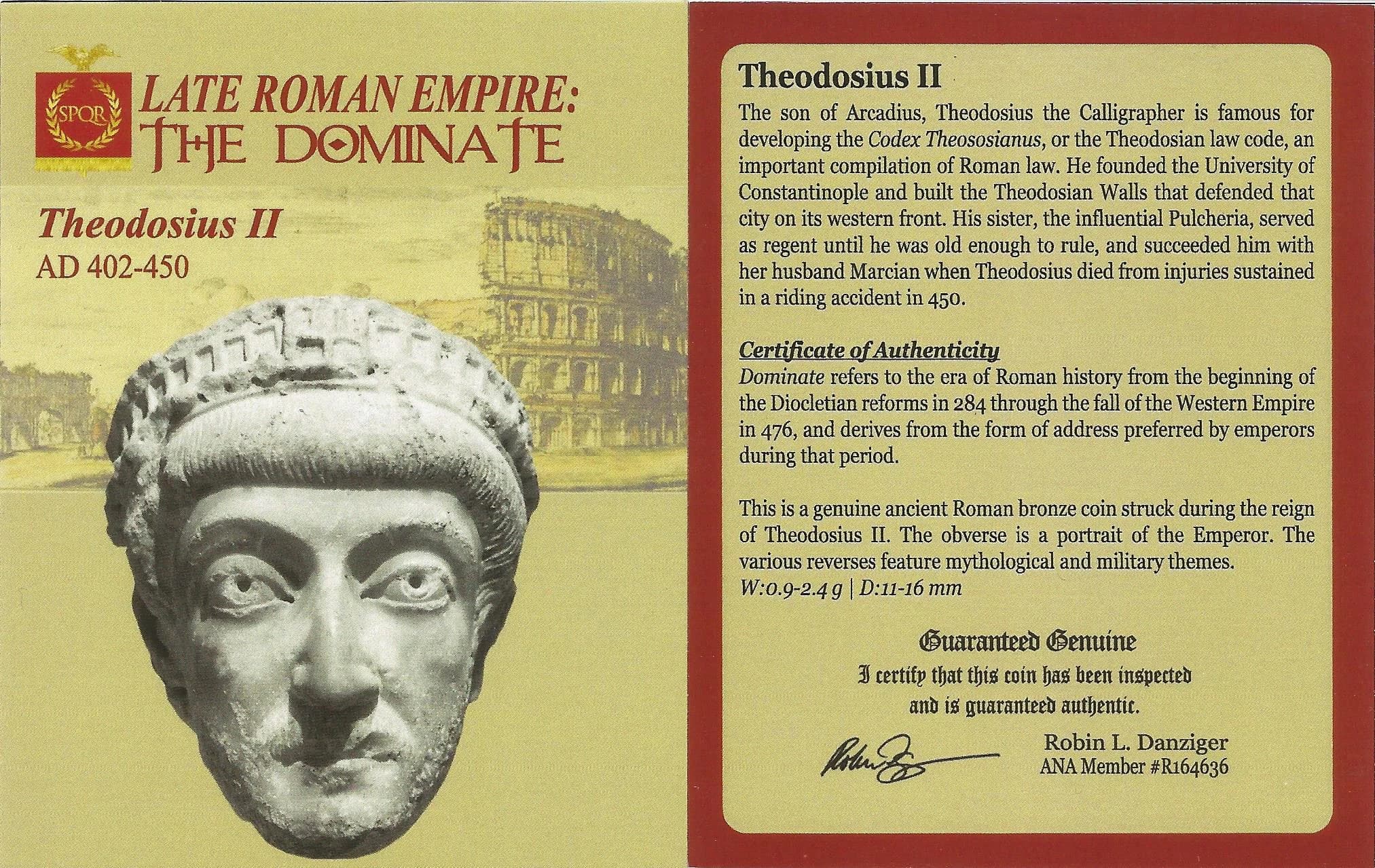 NGC-Certified Roman Coin: THEODOSIUS2ND(AE3), Grade F - Image 3
