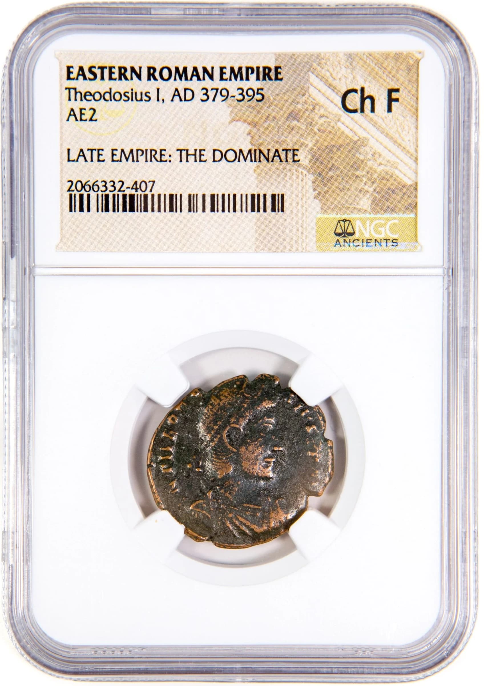 NGC-Certified Roman Coin: THEODOSIUS1ST(AE2), Grade F - Image 2