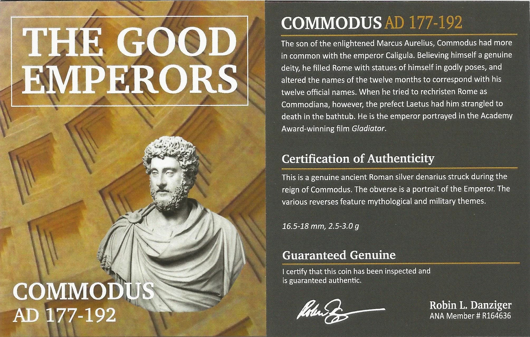 NGC-Certified Roman Coin: Commodus, Denarius, Grade F - Image 4