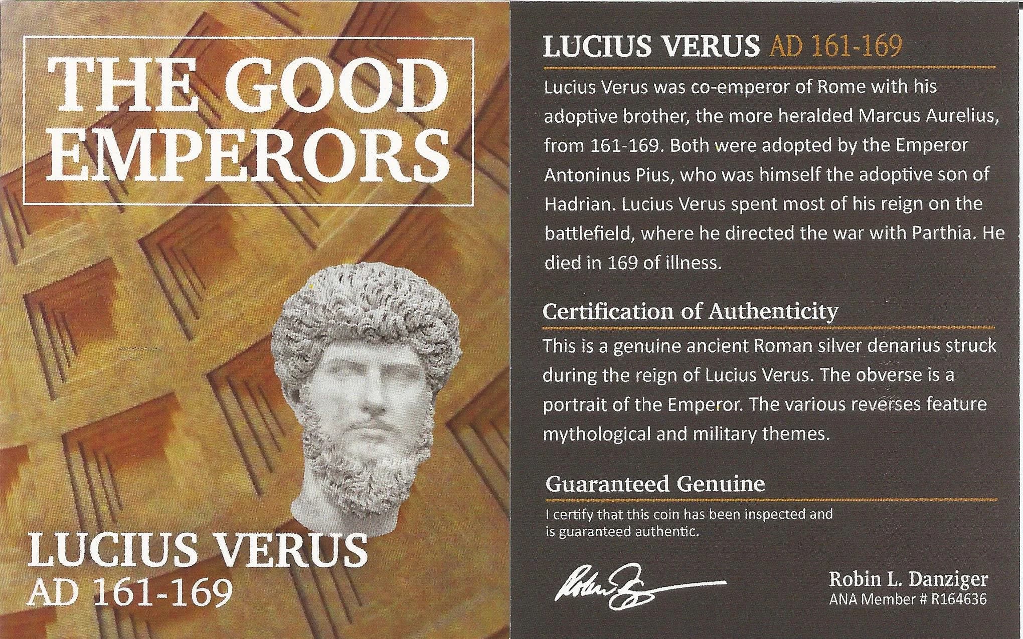 NGC-Certified Roman Coin: Lucius Verus, Denarius, Grade F - Image 4