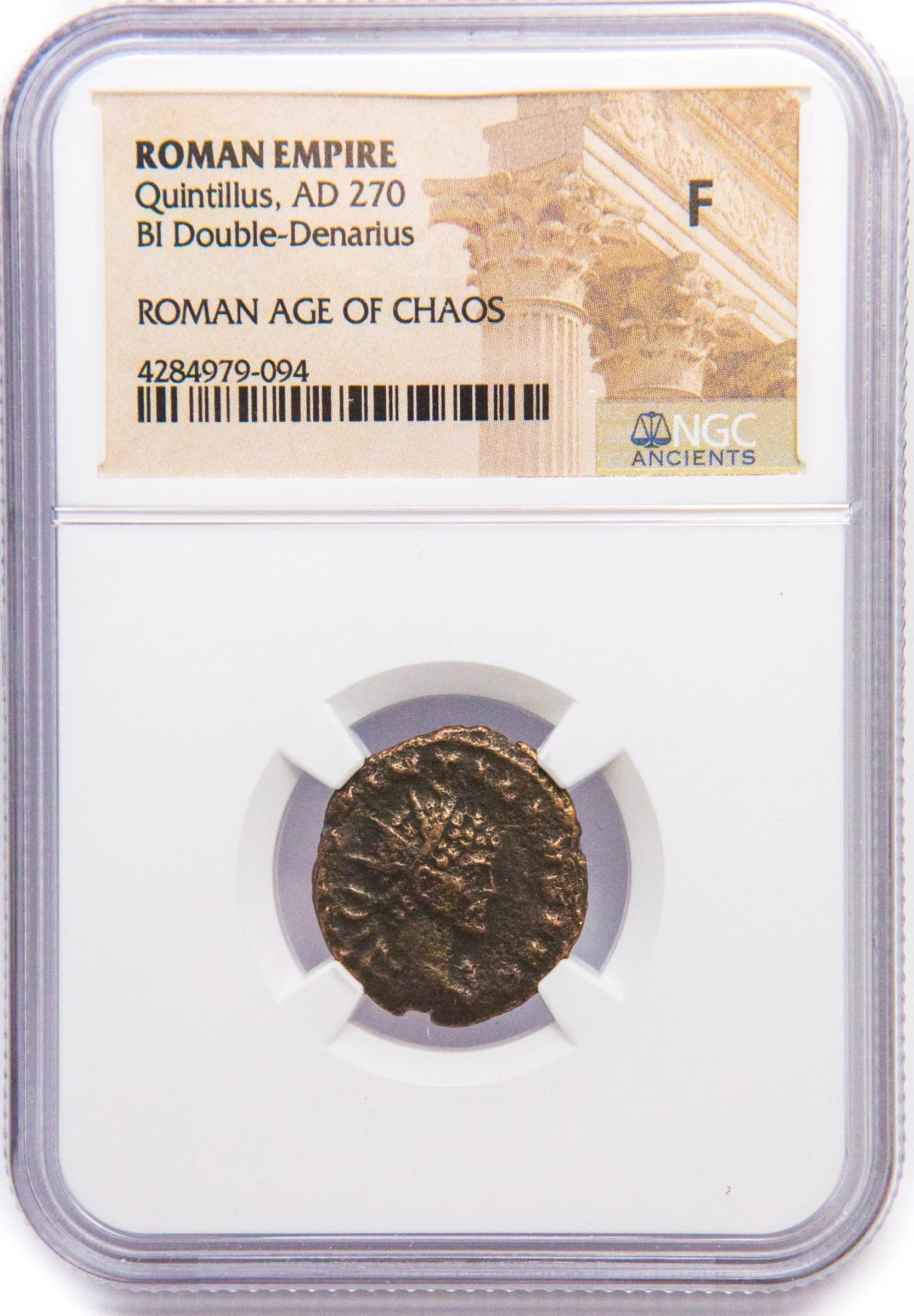 NGC-Certified Roman Coin: Quintillus, ANT, Grade F - Image 2