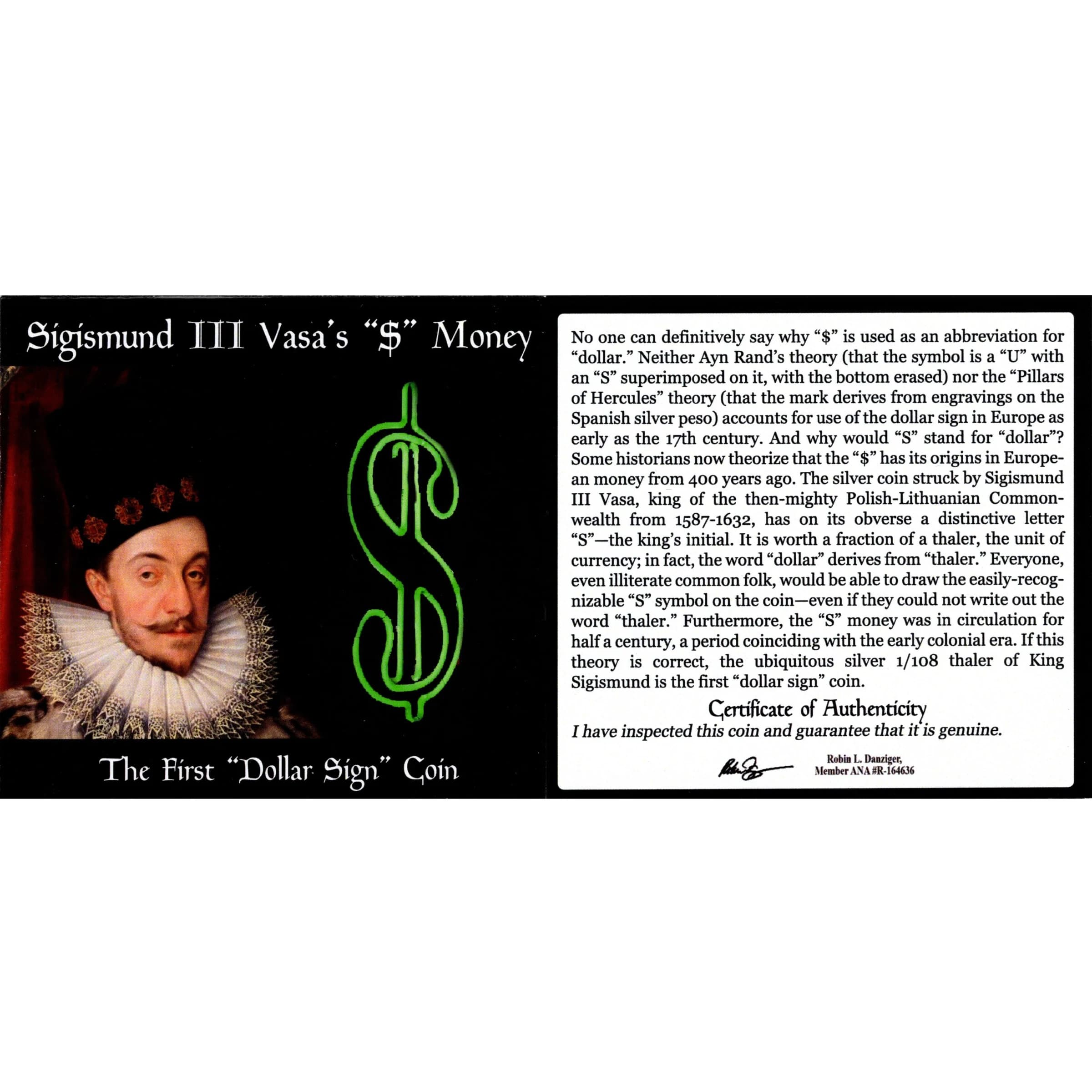 Sigismund III Vasa’s “$” Money: The “First Dollar Sign” Coin (budget box) - Image 3