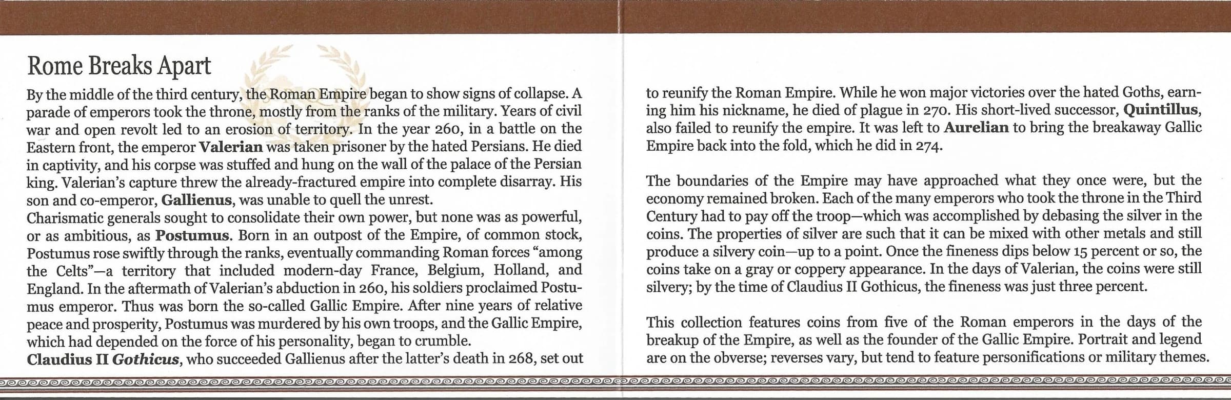 The Fracture of Imperial Rome: Gallic Empire (Six-Coin Box) - Image 5