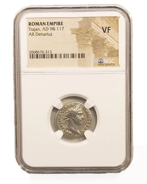 NGC-Certified Roman Coin: Trajan, Denarius, Grade VF - Image 2