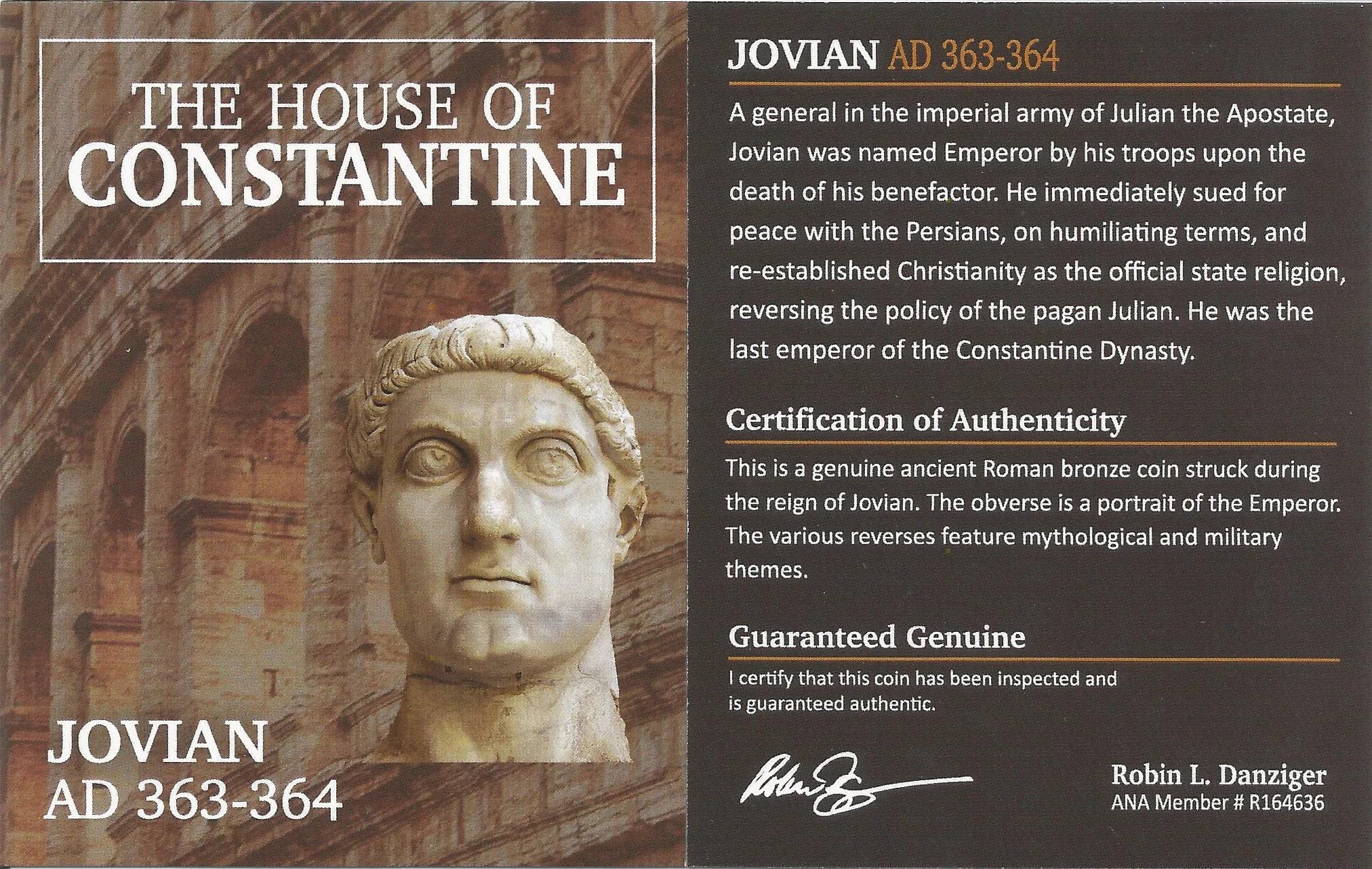 NGC-Certified Roman Coin: Jovian, AE3, Grade CH-VF - Image 2