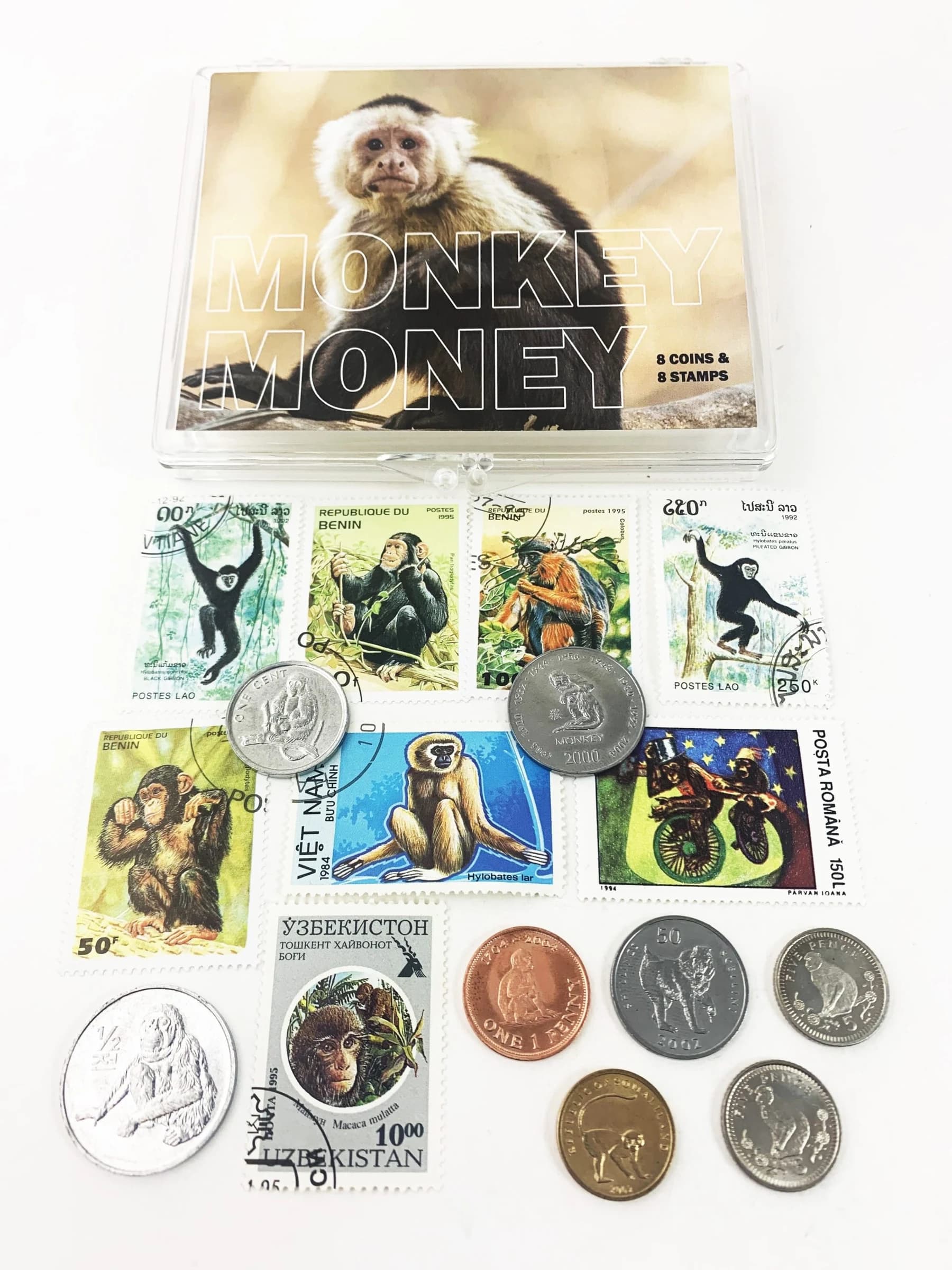 Monkey Money: 8 Coins & 8 Postage Stamps (Clear Box) - Image 2