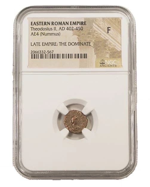 NGC-Certified Roman Coin: THEODOSIUS2ND(AE4), Grade F - Image 2