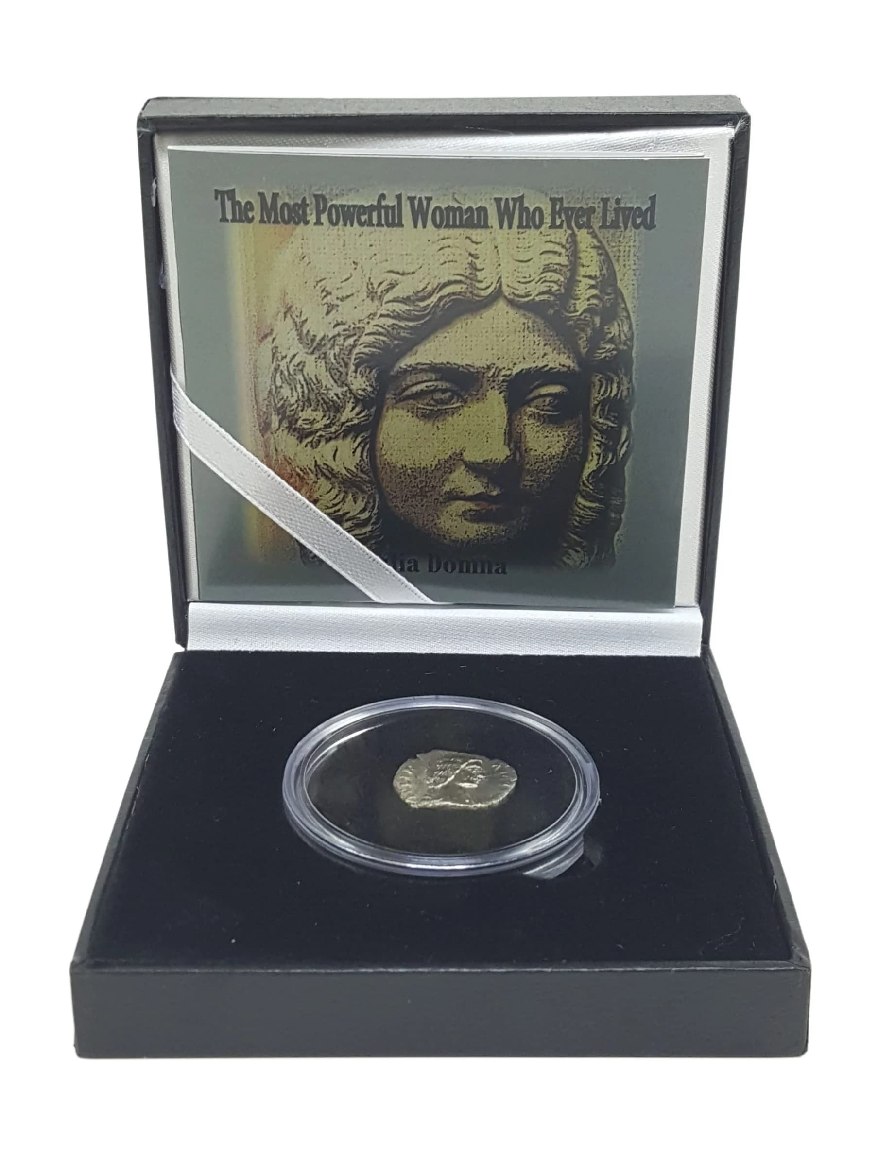 The Most Powerful Woman Who Ever Lived: Box of Silver Roman Denarius of Julia Domna (black box) - Image 2