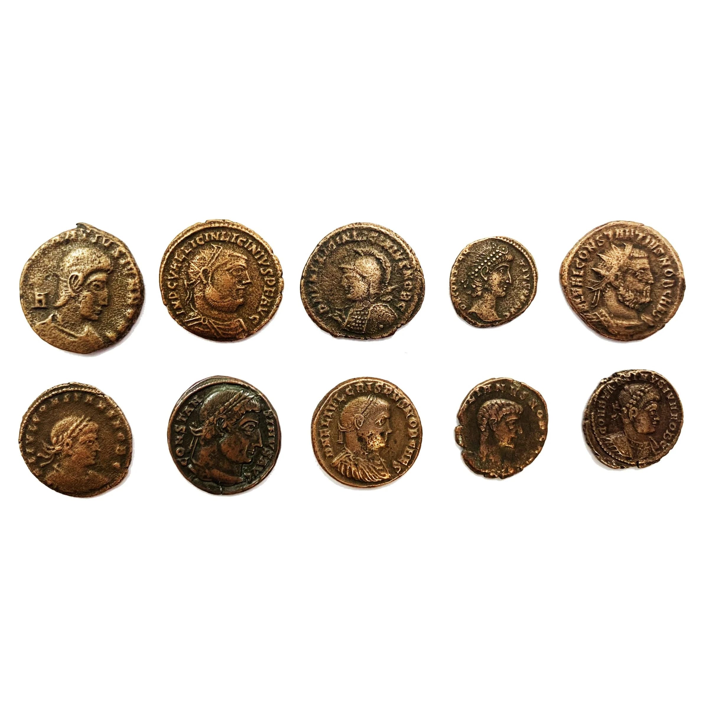 House of Constantine: A Collection of 10 Roman Bronze Coins - Image 2