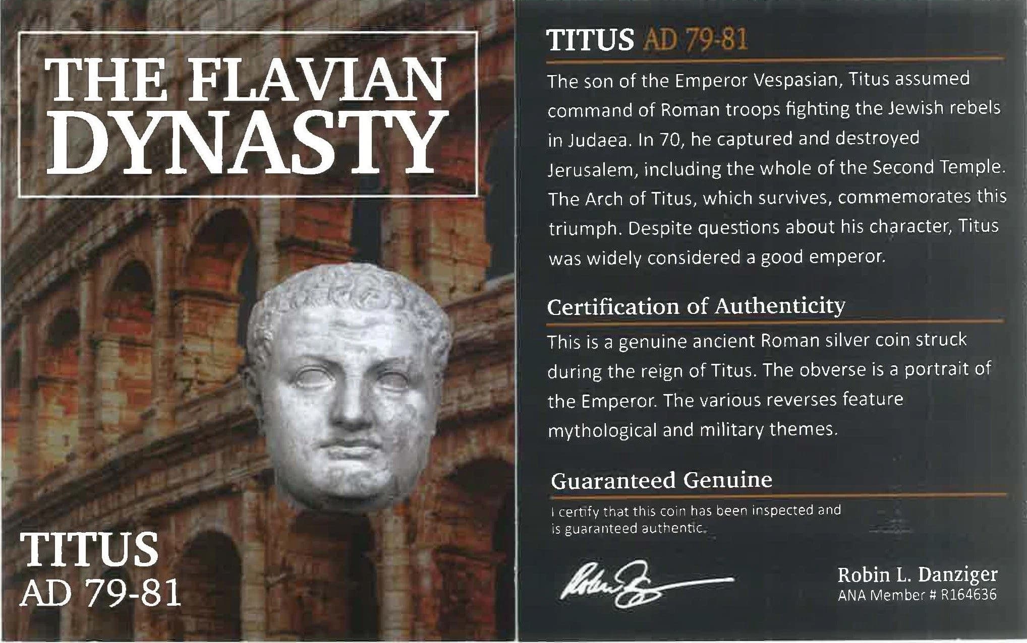 NGC-Certified Roman Coin: Titus, Denarius, Grade CH-F - Image 2