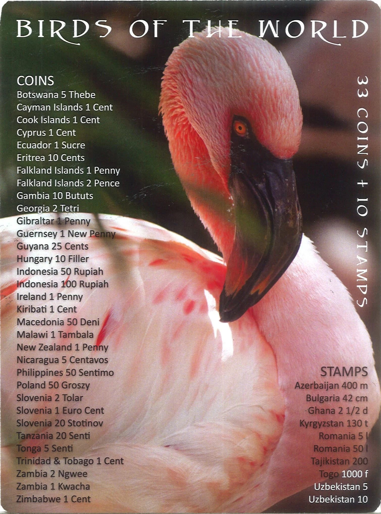 Bird Coins of the World: A Set of 33 Coins and 10 Stamps (U) - Image 3