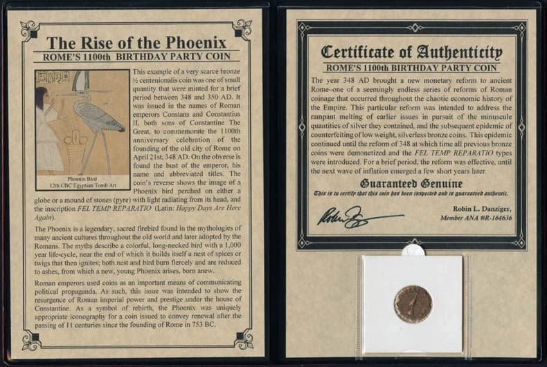 Rise Of The Phoenix-Rome's 1100th Birthday Party Coin (Album) - Image 2