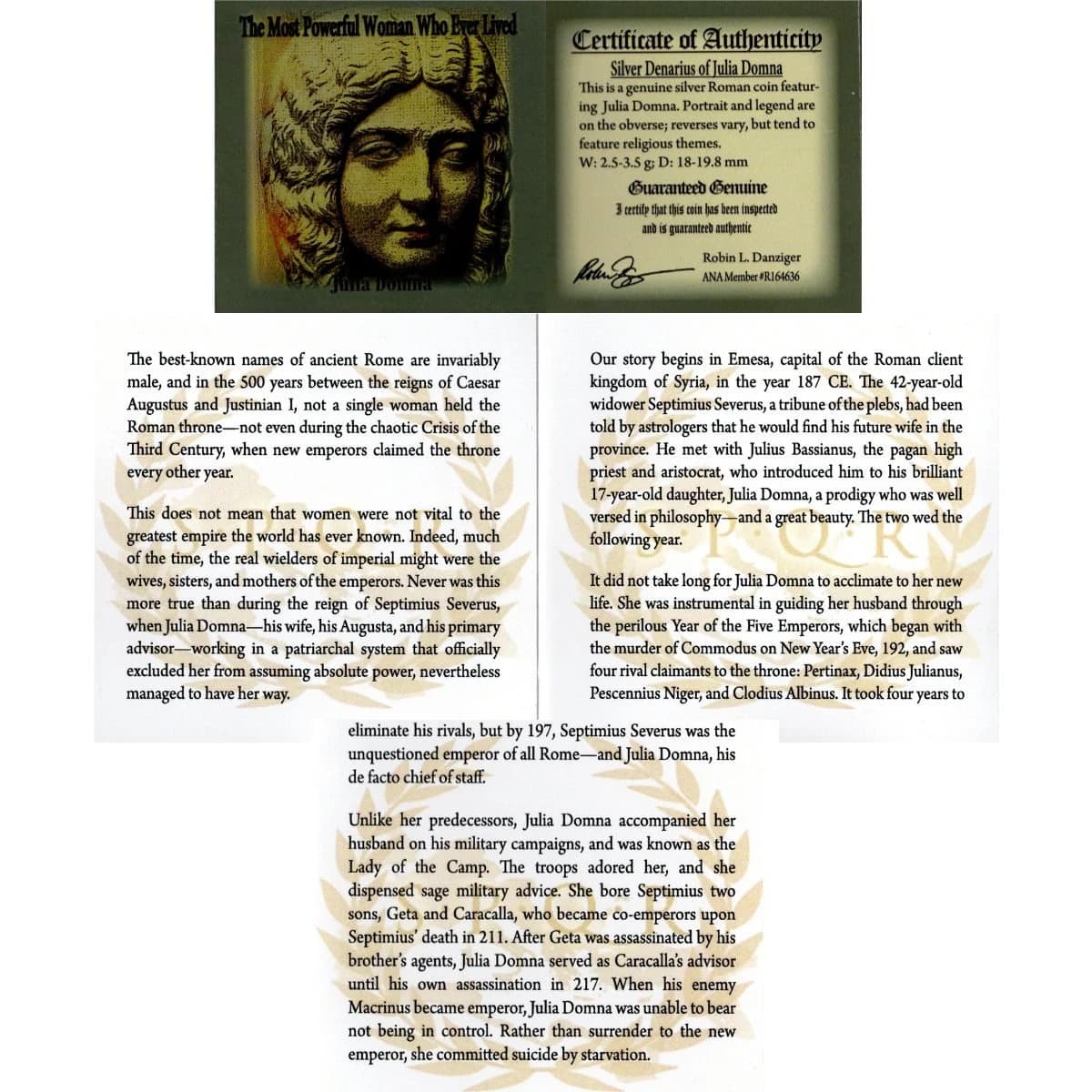 The Most Powerful Woman Who Ever Lived: Box of Silver Roman Denarius of Julia Domna (One-Coin Box) - Image 3
