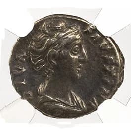 NGC-Certified Roman Coin: Faustina Sr., Denarius, Grade VF - Image 3