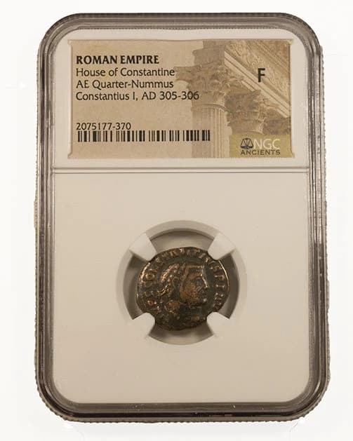 NGC-Certified Roman Coin: CONSTIUS1ST(QUARTER NUMMUS), Grade F - Image 2