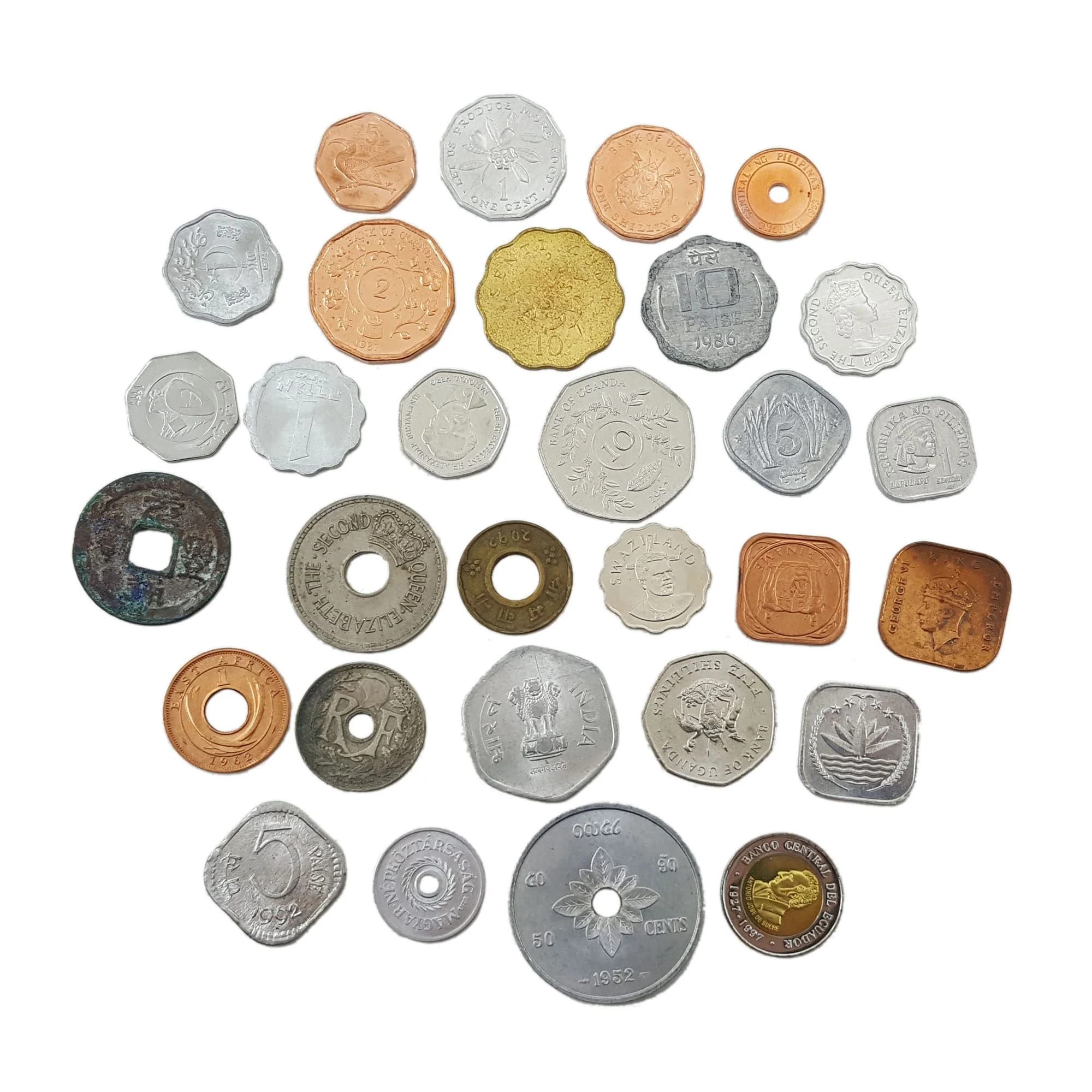 Odd Shaped Coins: A Set of 30 Different Coins from Around the World (U) - Image 2