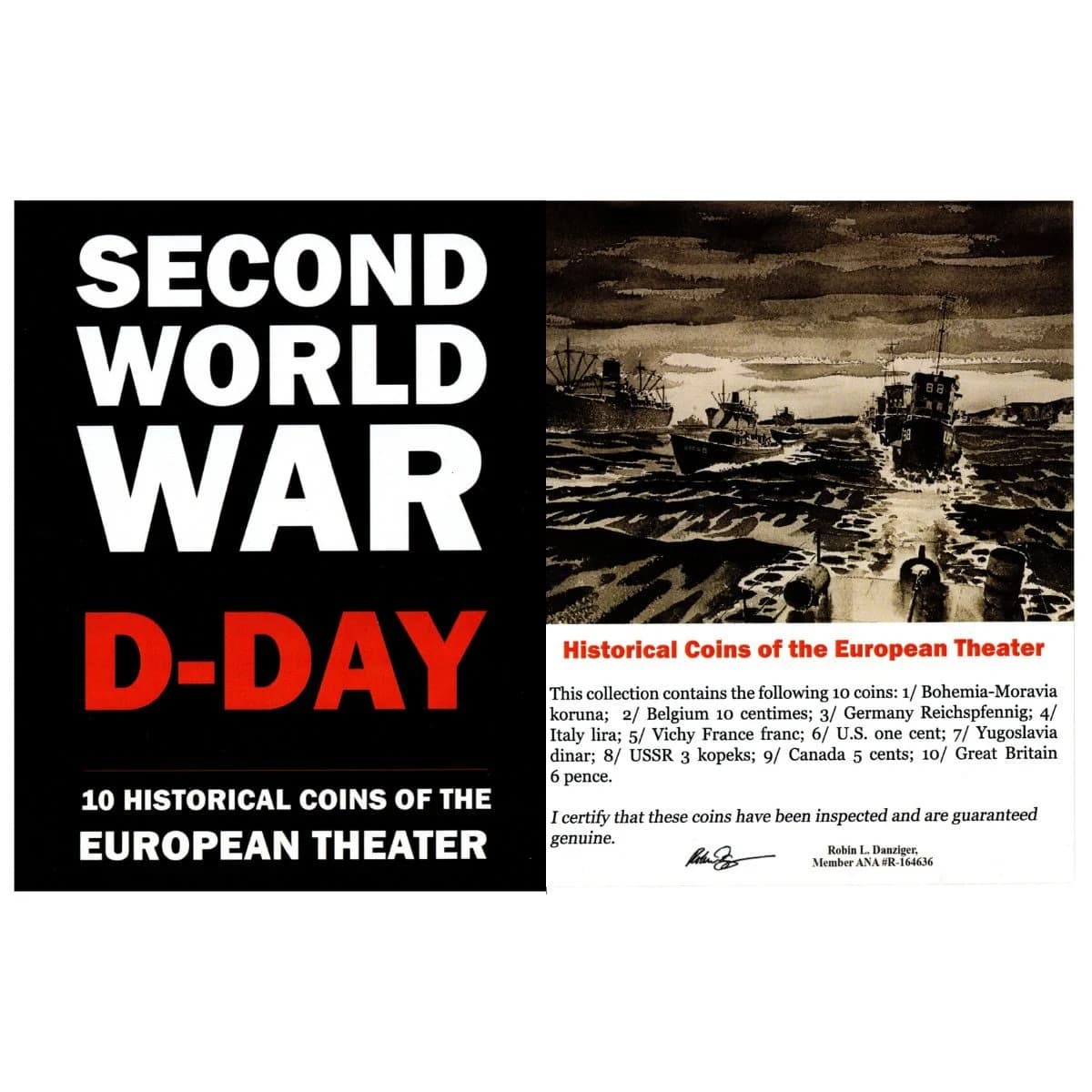 Second World War: D-Day.10 Historical Coins from the European Theater - Image 3