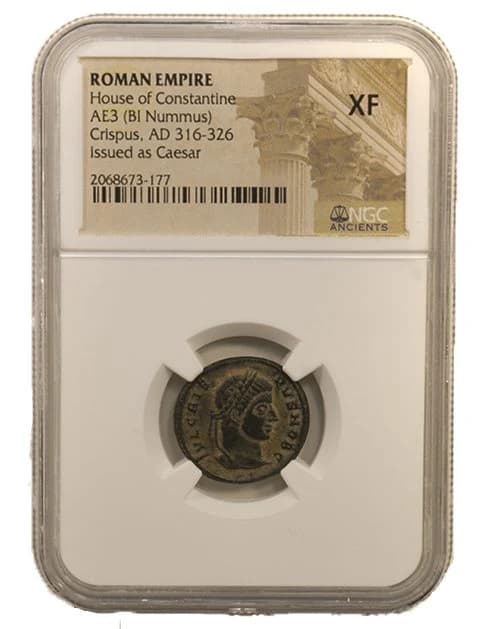 NGC-Certified Roman Coin: Crispus, AE3, Grade XF - Image 2