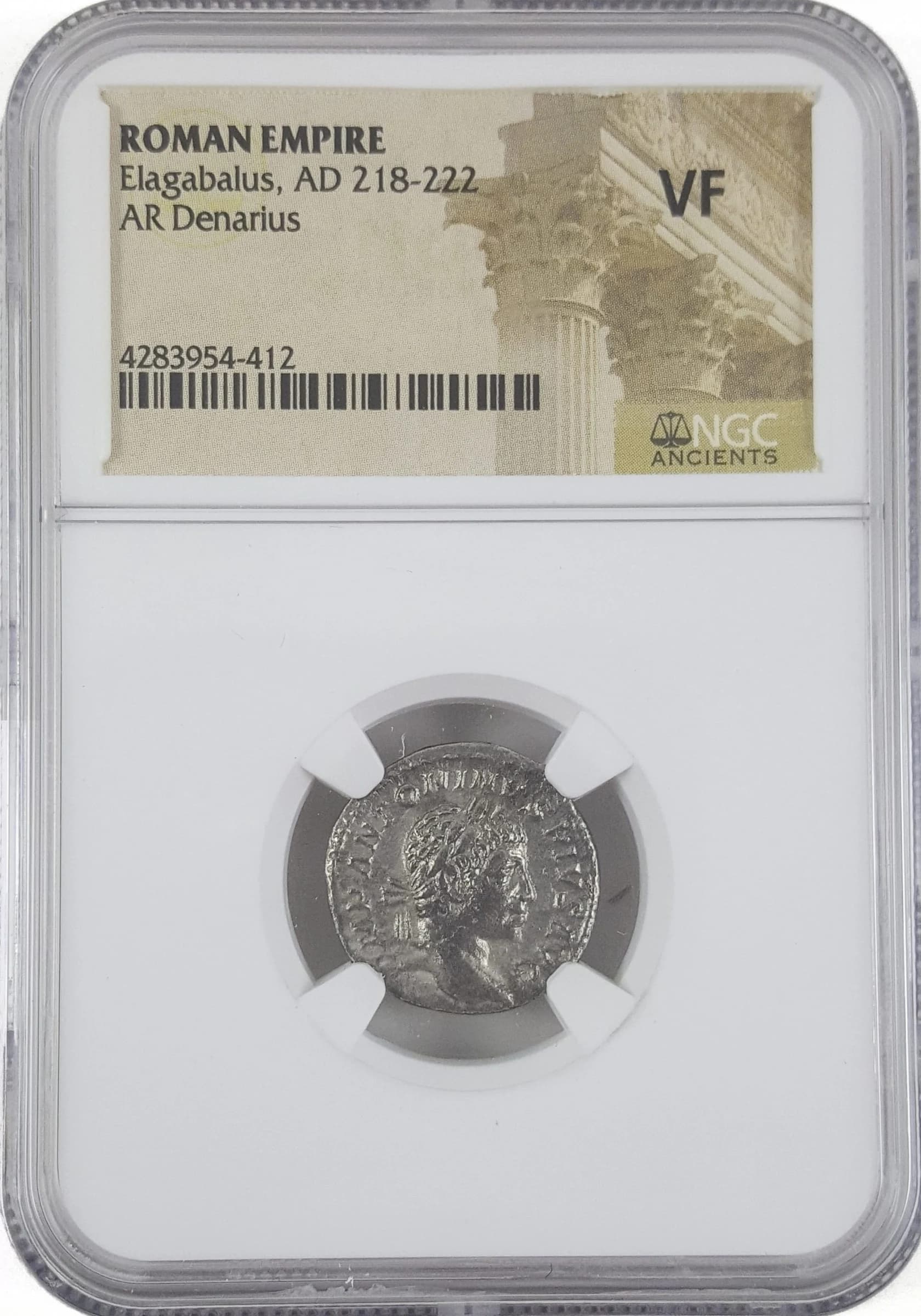 NGC-Certified Roman Coin: Elagabalus, Denarius, Grade VF - Image 2