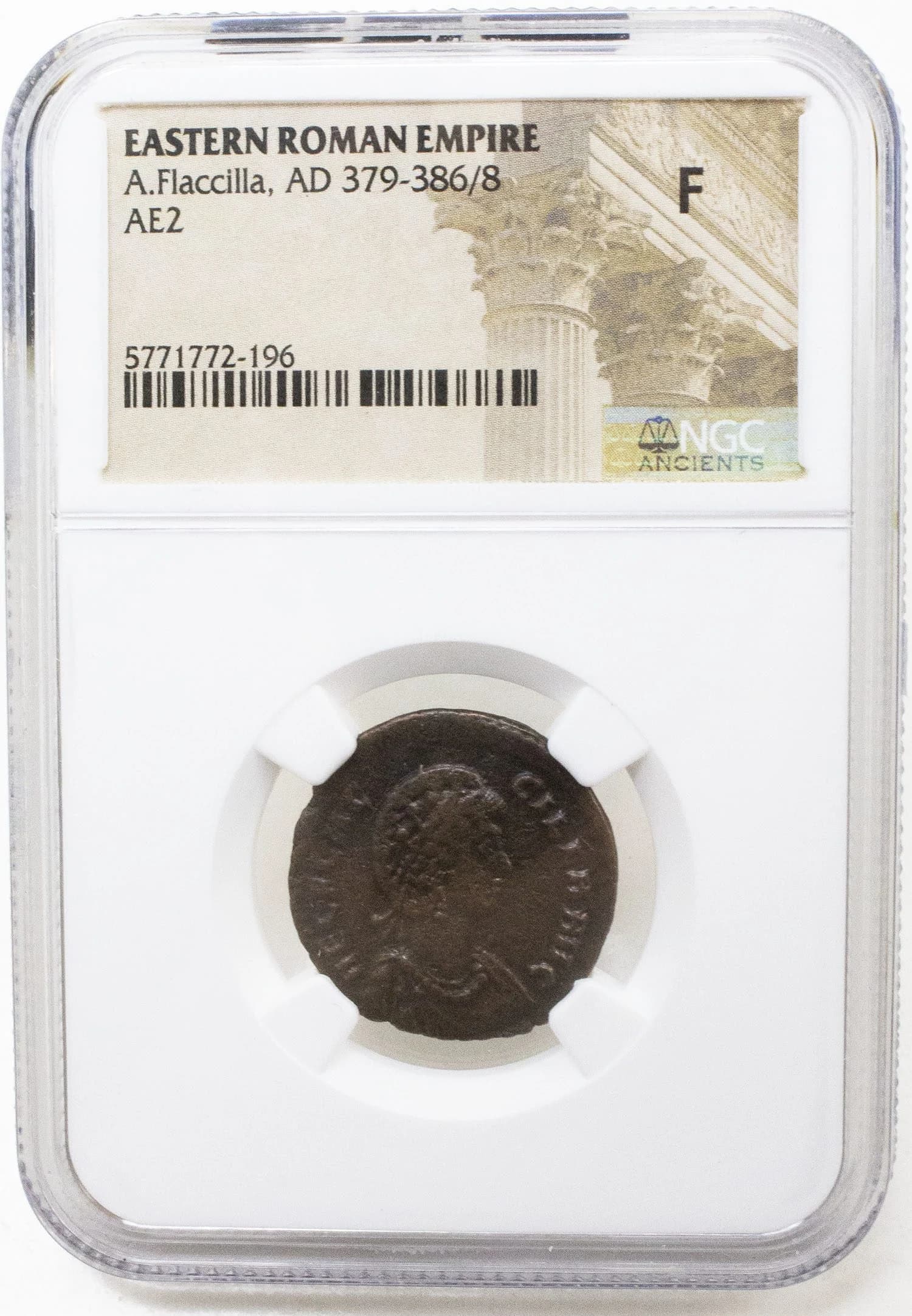 NGC-Certified Roman Coin: AELIAFLACILLA(AE2), Grade F - Image 2