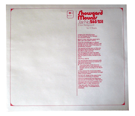 265x231 Showgard Blocks, Strips and Souvenir Sheets (Clear)