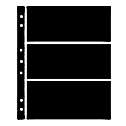 Hagner Stock Sheets 3 Row Black One Sided