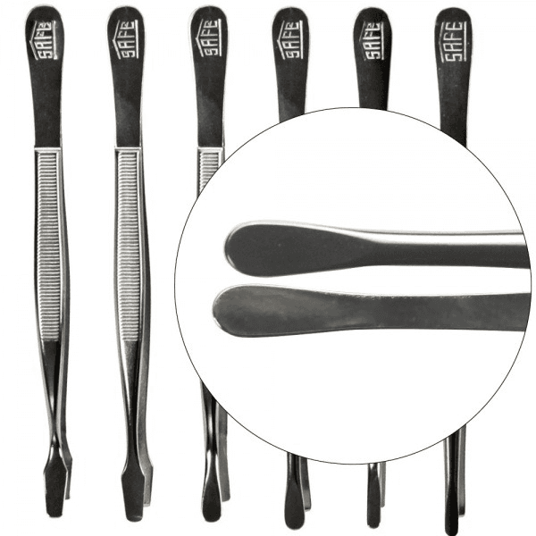 Straight Tip Nickel Tongs 6"