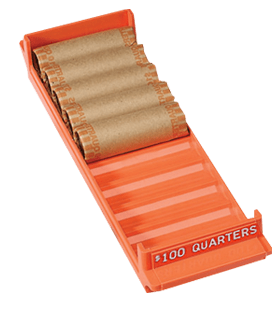 Quarter Interlocking Coin Roll Trays