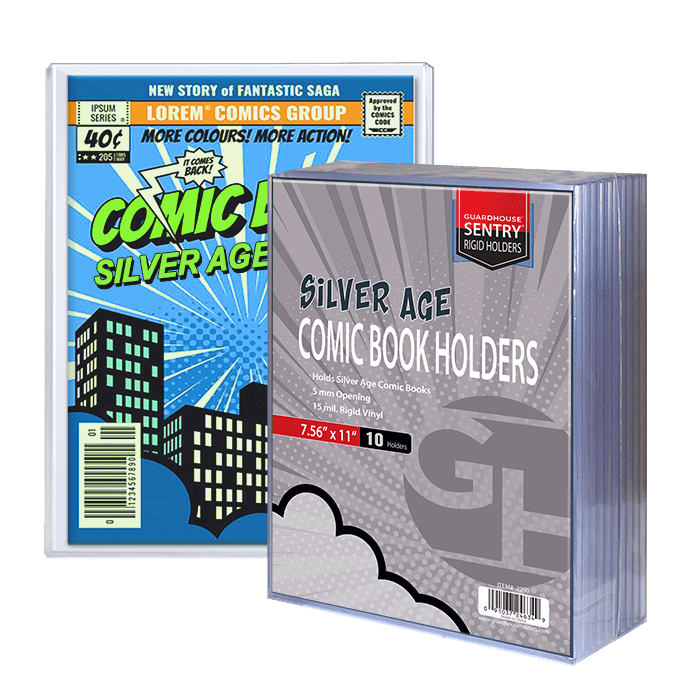 Silver Comic Book Sentry Holders - 7.56" x 11" x 5mm
