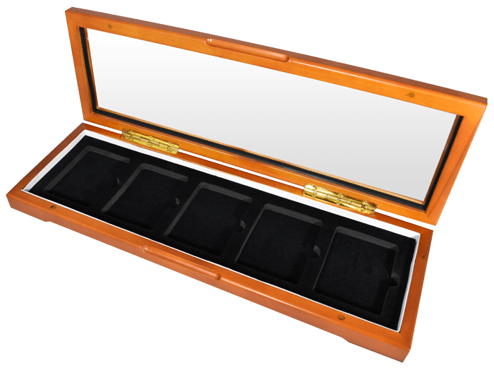 Wood Glass-Top Display Slab Box - 5 Slab Universal