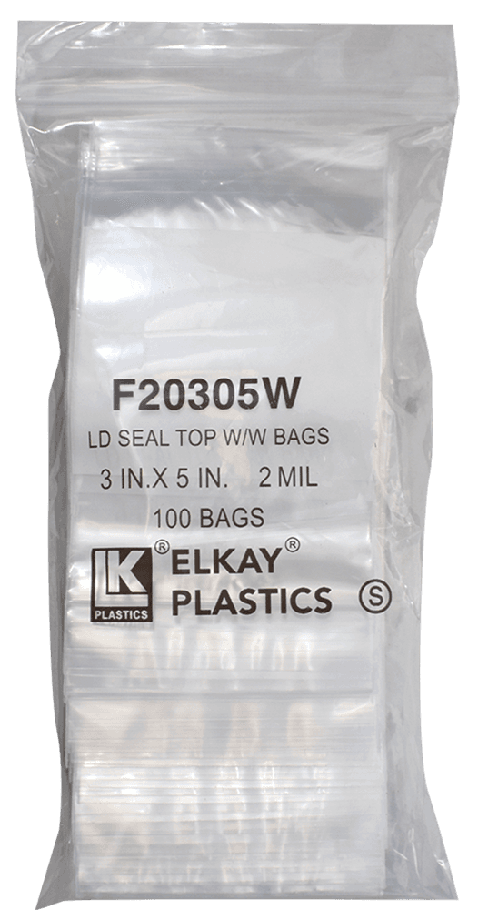 Zip Lock Bag - Write On - 3x5 (2 Mil)