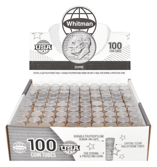 Round Coin Tube-Dime, 100/box