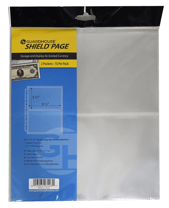 Guardhouse Shield 2 Pocket Archival (10 pack) Polypropylene Pages