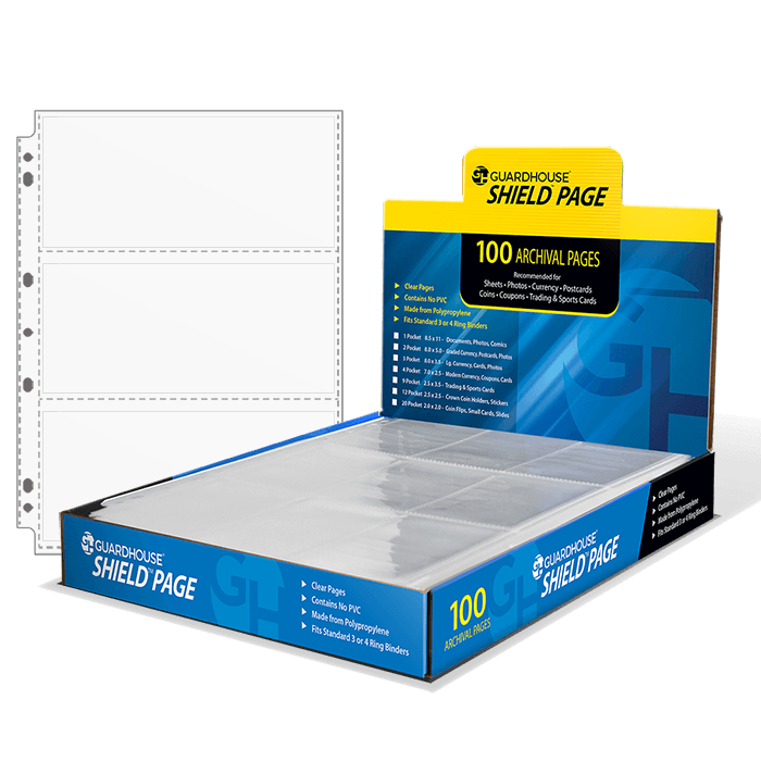 Guardhouse Shield 3 Pocket (100 pack) Polypropylene Pages