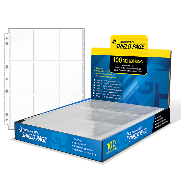 Guardhouse Shield 9 Pocket (100 pack) Polypropylene Pages